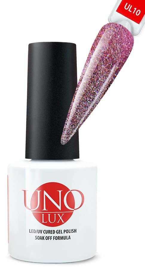 Гель-лак "Uno Lux" № 10 «Cat’s Eye» Кошачий глаз - Fantasy с светоотражающим эффектом 8мл 