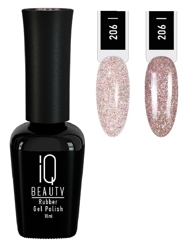 IQ BEAUTY Каучуковый гель-лак с кальцием №206 "Signal" Darty светоотращающий 10мл