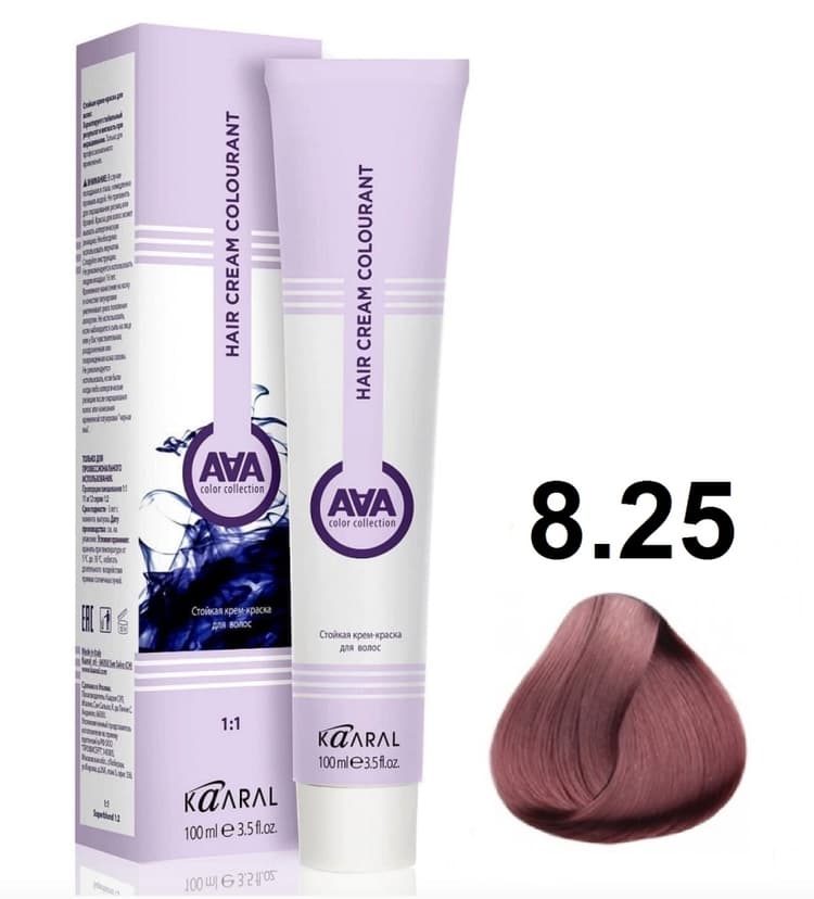 KAARAL AAA Hair crem colorant 8.25 светлый перламутрово-розовый блондин 100мл