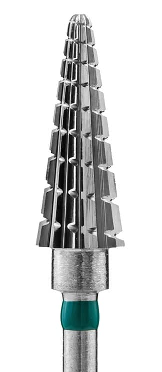 Фреза Конус заостренный Твердосплавная фреза Хильда, крупная, 6мм (зеленая насечка)