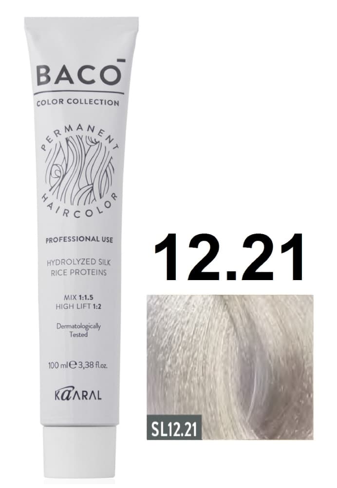 KAARAL Baco color 12.21 экстра светлый фиолетово-пепельный блондин 100 мл