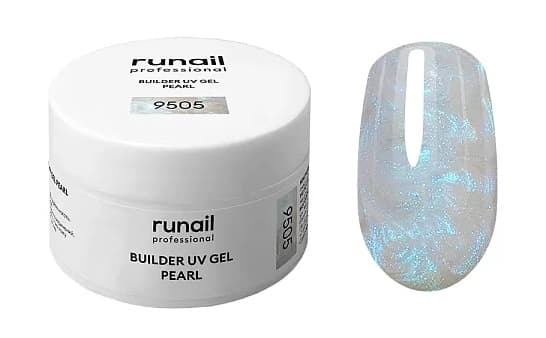RuNail Моделирующий УФ-гель c жемчужным эффектом BUILDER UV GEL PEARL, 15г №9505