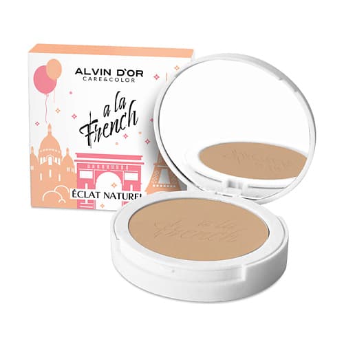 Alvin D'or A LA FRENCH Пудра компактная фиксирующая Eclat Naturel (тон 02 Ivory), 10 гр.