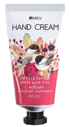 MILV Крем для рук питательный с живицей и шиммером «GOLDEN». ФЛЁР 40 мл