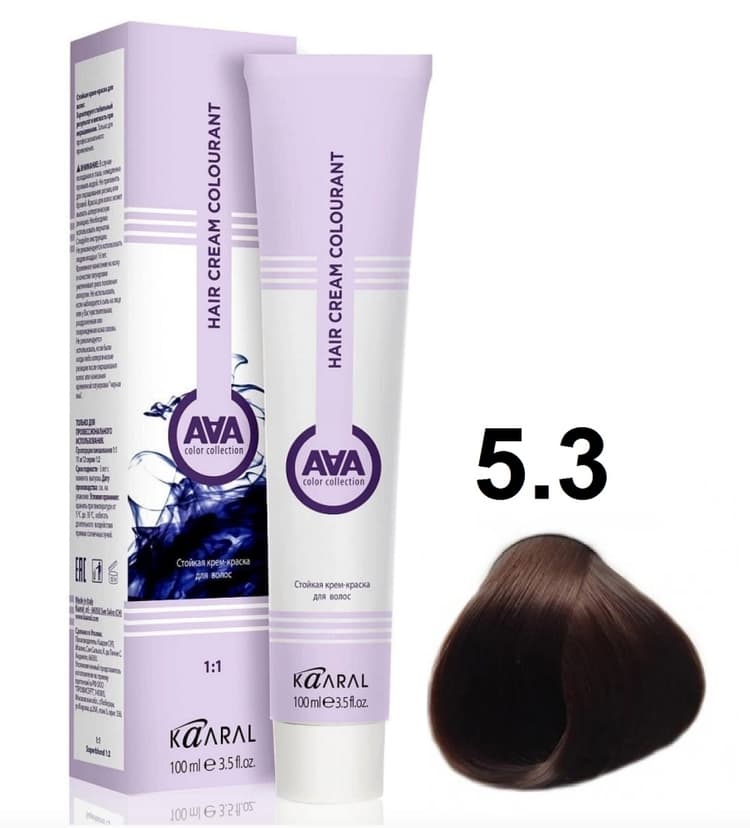 KAARAL AAA Hair crem colorant 5.3 светлый золотистый каштан 100мл