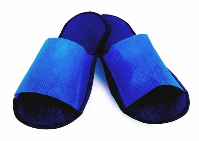 Тапочки "шлепки" одноразовые универсальные с открытым мысом синие - 1 пара