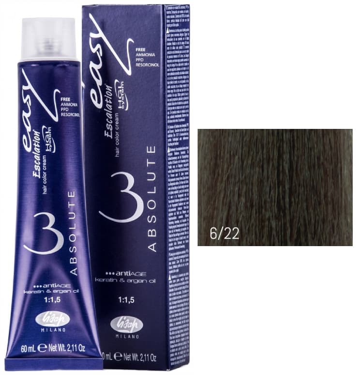 Lisap Absolute 6/22 темный блондин насыщенный пепельный 60 мл