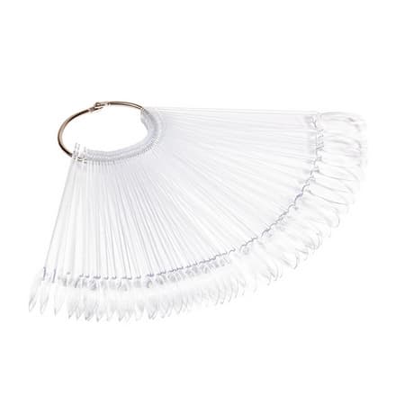 Палитра для лаков "веер", прозрачная 48 шт, круглая форма