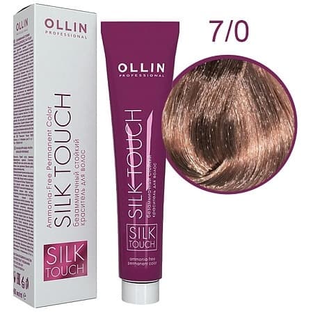 OLLIN SILK TOUCH  7/0 русый 60мл Безаммиачный стойкий краситель для волос