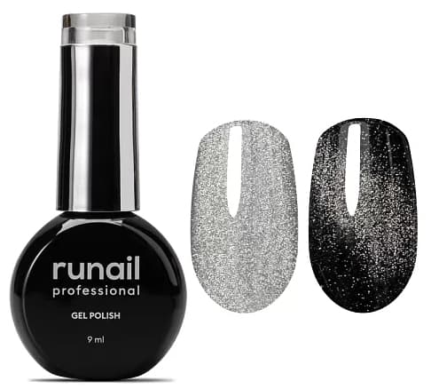 RuNail Гель-лак runail Gel Polish Cat's eye Silver, 9 мл