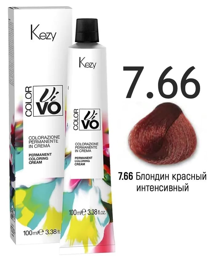 KEZY Color Vivo Крем-краска 7.66  Блондин красный интенсивный, 100 мл. 