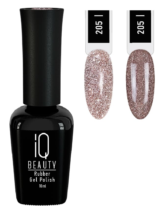 IQ BEAUTY Каучуковый гель-лак с кальцием №205 "Signal" Dolce Cacao светоотращающий 10мл