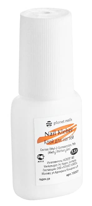 Planet Nails Клей для ногтей с кисточкой, 7,5г.