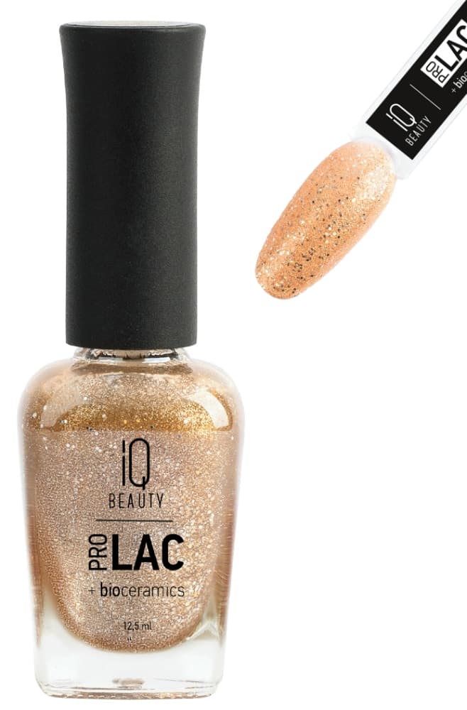 IQ BEAUTY PROLAC Лак для ногтей укрепляющий с биокерамикой 12.5 мл №104 Rich gold