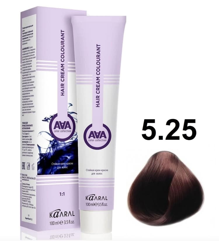 KAARAL AAA Hair crem colorant 5.25 светлый фиолетово-махагоновый каштан 100мл
