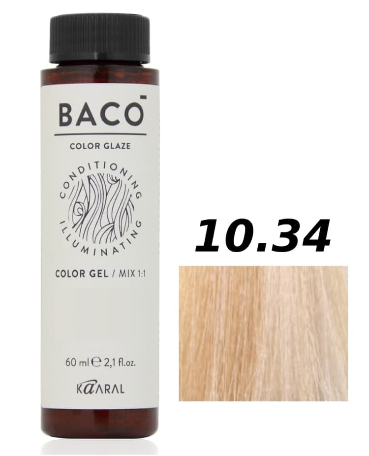 KAARAL Baco Color Glaze 10.34 очень- очень светлый блондин золотисто-медный 60 мл 