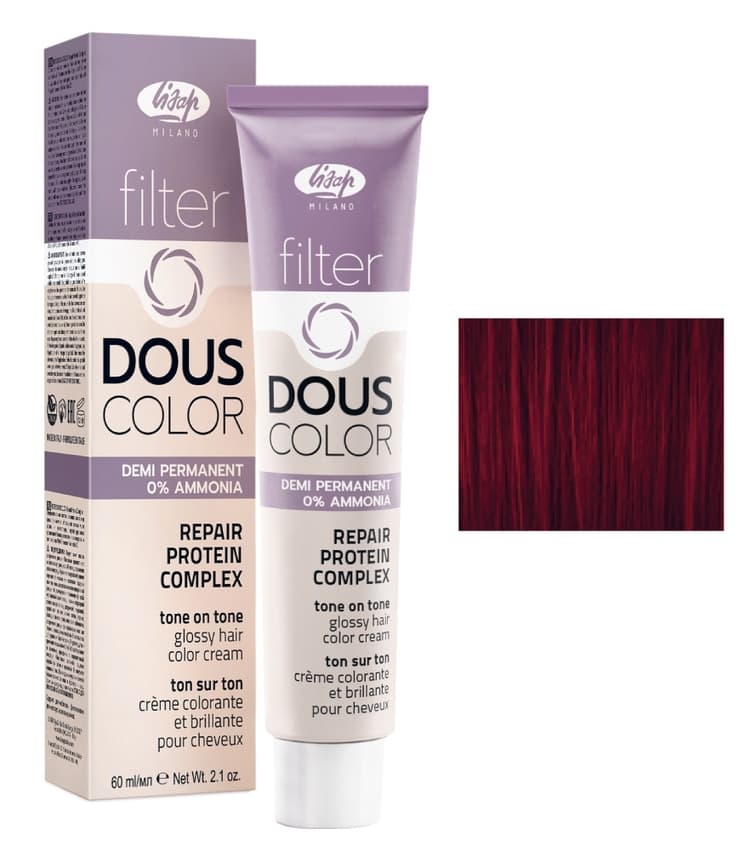Lisap Filter Douscolor 6/55 яркий темный блонд красный 60 мл