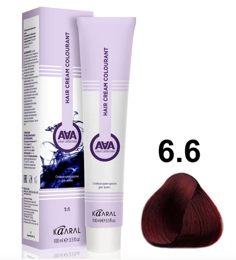 KAARAL AAA Hair crem colorant 6.6 темный красный блондин 100мл