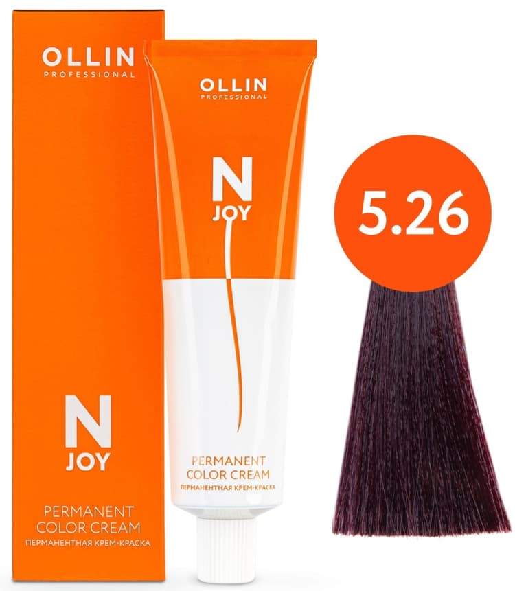 OLLIN "N-JOY"  5/26 – светлый шатен фиолетово-красный, перманентная крем-краска для волос 100мл