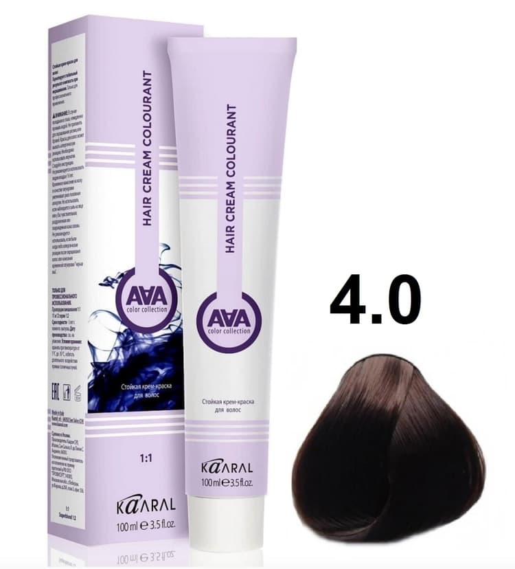 KAARAL AAA Hair crem colorant 4.0 каштан 100мл