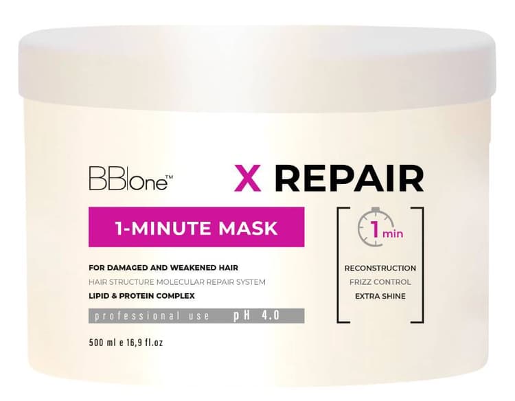 BB One X REPAIR 1-MINUTE MASK Интенсивная маска для поврежденных и ослабленных волос 500 мл.
