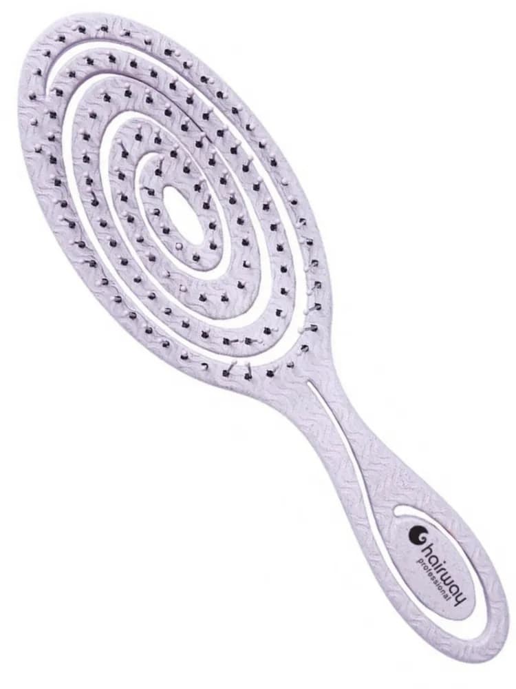 HW Щетка ECO Wheat массажная овал продувная, нейлон.щетина,8 рядов,20 см., лиловая