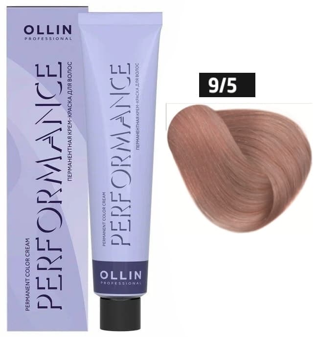 OLLIN PERFORMANCE  9/5 блондин махагоновый 60мл Перманентная крем-краска для волос
