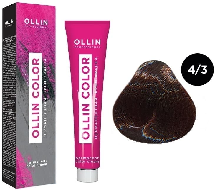 OLLIN COLOR  4/3 шатен золотистый 60мл Перманентная крем-краска для волос