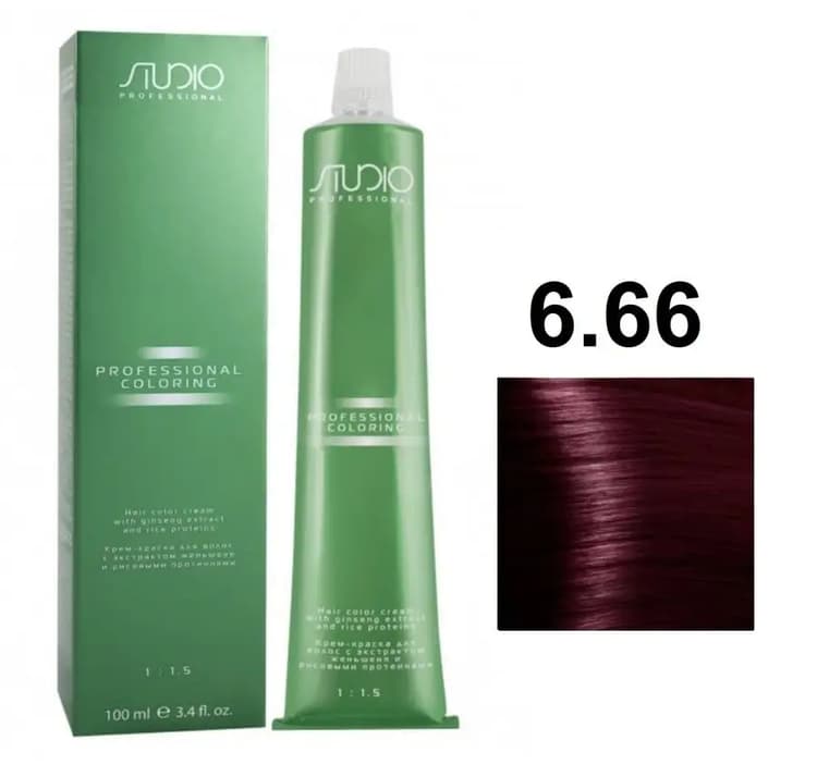 KAPOUS Studio S 6.66 темный интенсивный красный блонд 100 мл
