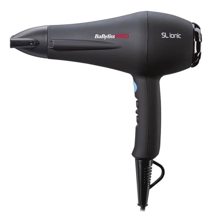 BaByliss PRO Sl Ionic Профессиональный фен, черный, каучуковое покрытие, 1800 Вт.