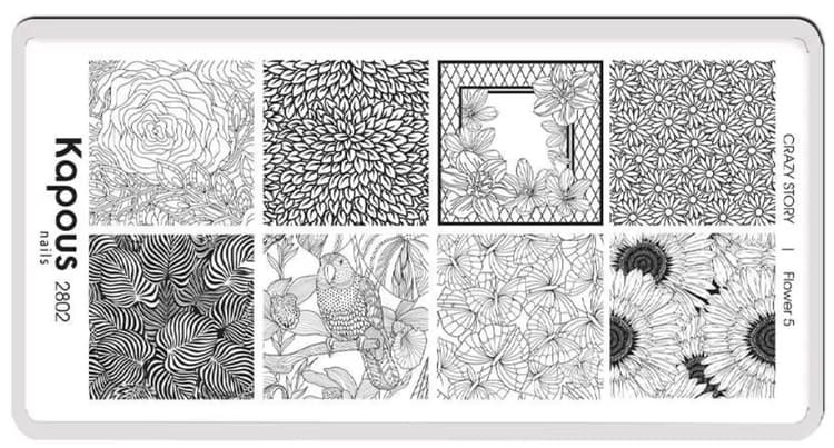 Kapous Nails Пластина для стемпинга "Crazy story" Flower 5