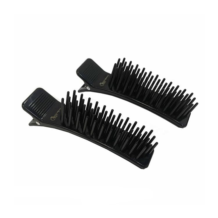 Gera Professional Зажим с расческой, черный, 10 см, 2шт/уп. - 1 шт.