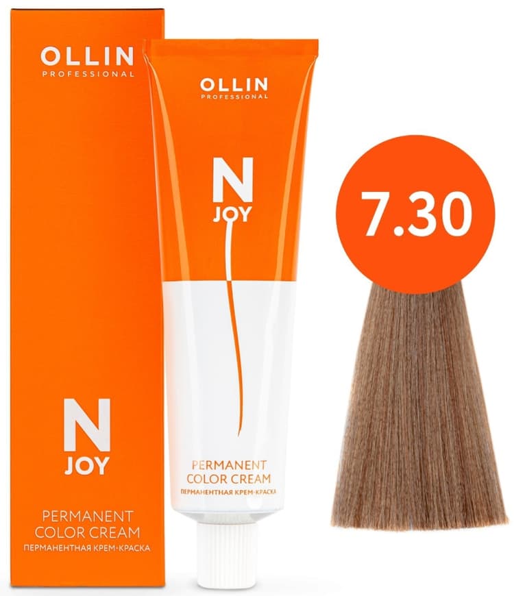 OLLIN "N-JOY"  7/30 – русый золотистый, перманентная крем-краска для волос 100мл