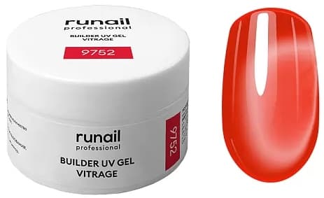 RuNail Моделирующий УФ-гель витражный BUILDER UV GEL VITRAGE, 15г №9752