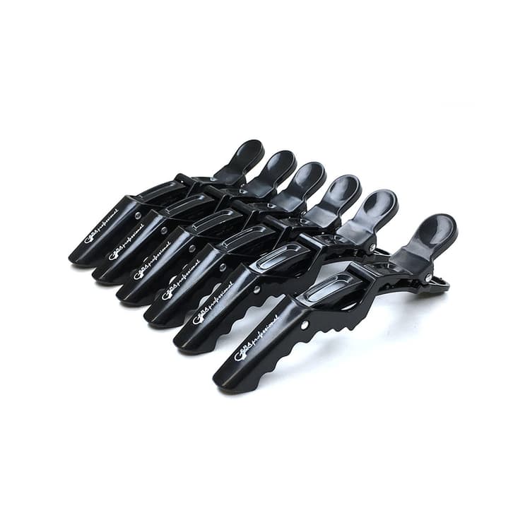 Gera Professional Зажим для волос "Крокодил", черный, 115 мм, 4 шт/уп. - 1 шт.