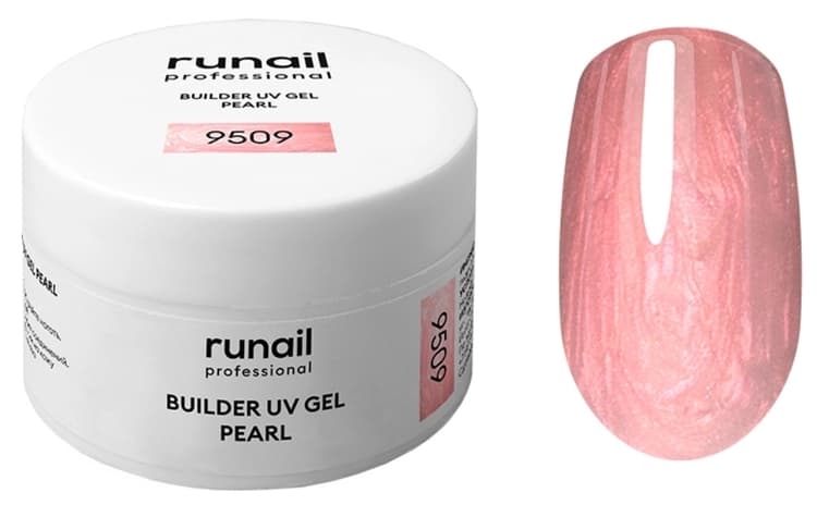 RuNail Моделирующий УФ-гель c жемчужным эффектом BUILDER UV GEL PEARL, 15г №9509