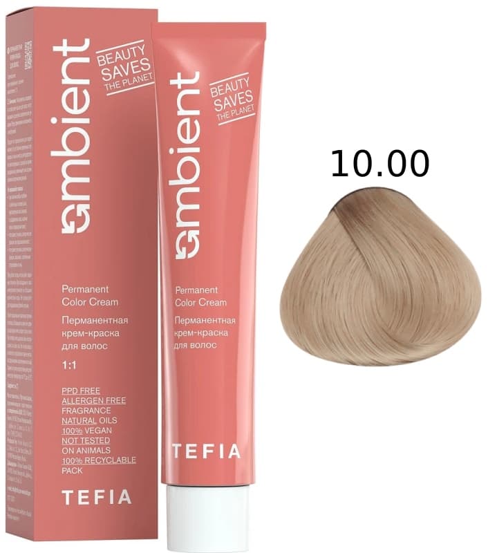 TEFIA AMBIENT 10.00 Экстра светлый блондин интенсивный натуральный 60 мл