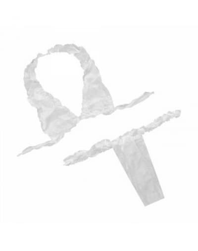 Комплект женский бюстье и трусы с рюшей, белый, 1шт.