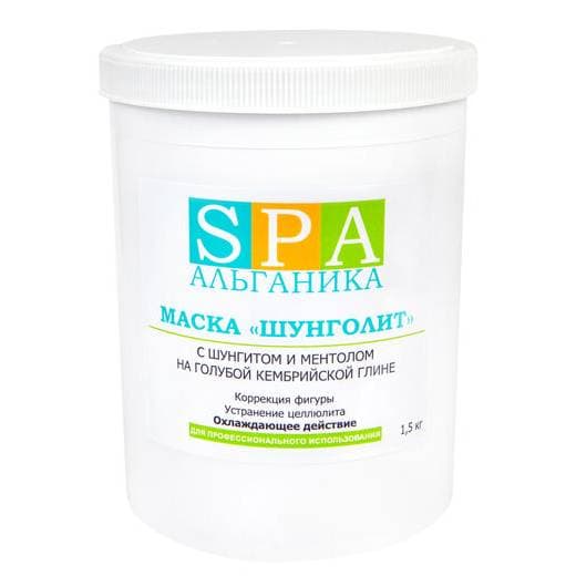 Альганика Маска-паста "Шунголит" с шунгитом, глиной и ментолом (охлаждающий эффект) 1,5 кг