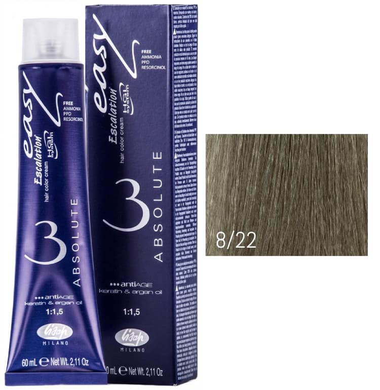 Lisap Absolute 8/22 светлый блондин насыщенный пепельный 60 мл