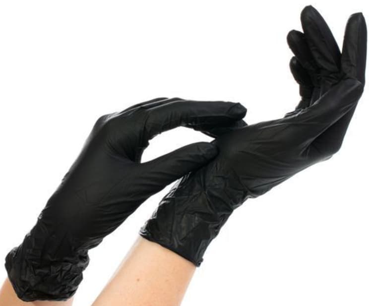 Перчатки однораз.нитриловые NitriMax черные, 4 г. L 50 пар/уп. (Малайзия)