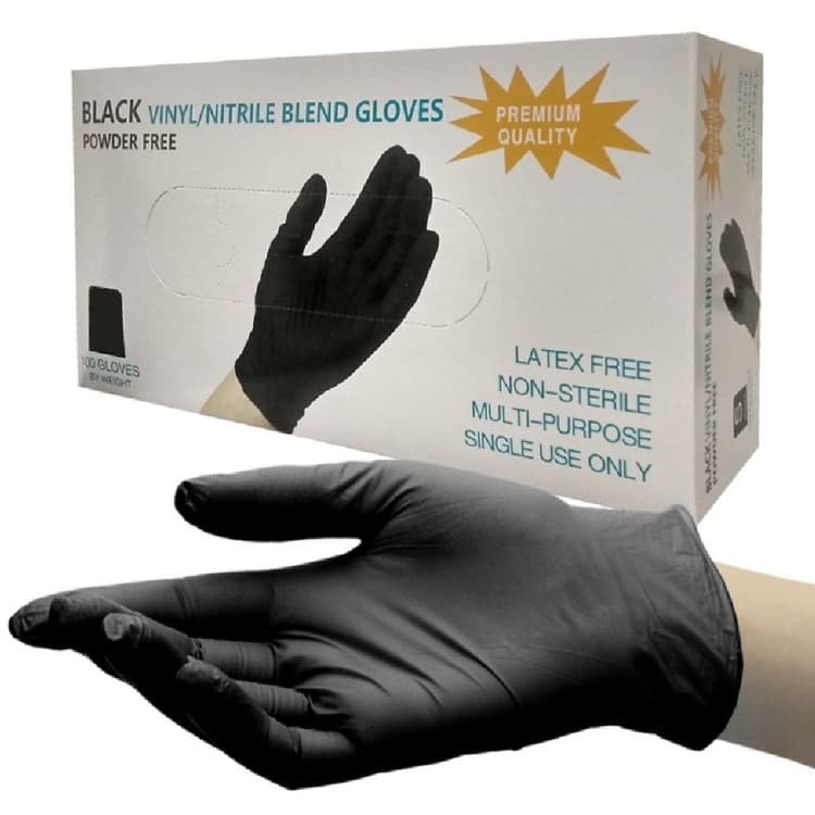 Перчатки однораз.винил/нитриловые Черные XS 50 пар/уп. - 1 пара