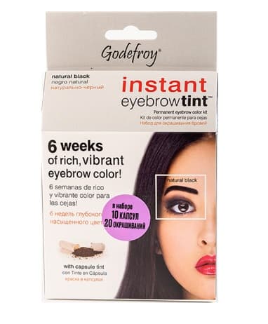 Godefroy Eyebrow Tint Natural Black Проф краска-тинт для бровей в капсулах, 10 капсул+оксид(черн)