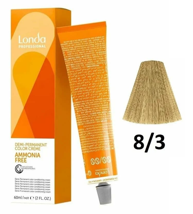 LondaТон Ammonia-Free 8/3 светлый блонд золотистый 