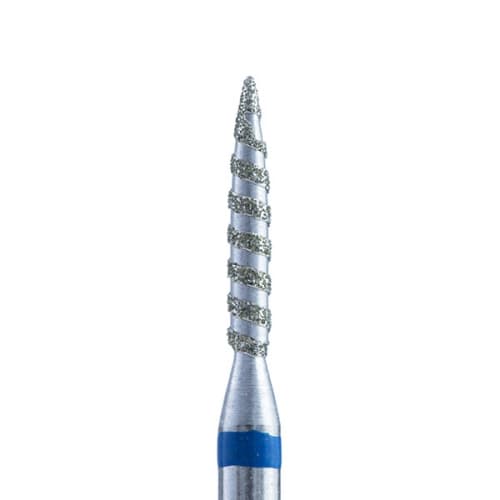 Фреза Алмазная Пламя острое Кристалл Nails (Торнадо) (синяя насечка) d.1.6