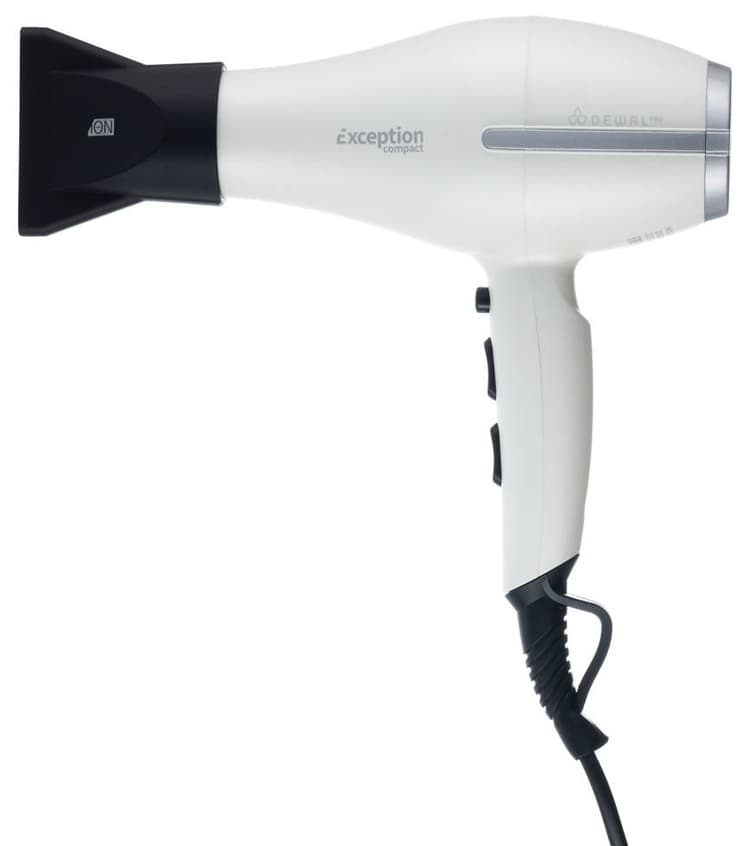 DEWAL Фен Exception Compact с ионизацией, белый, компактный, 2200W