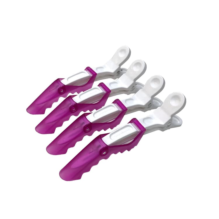 Gera Professional Зажим для волос "Крокодил", бело-розовый, 4 шт/уп. - 1 шт.