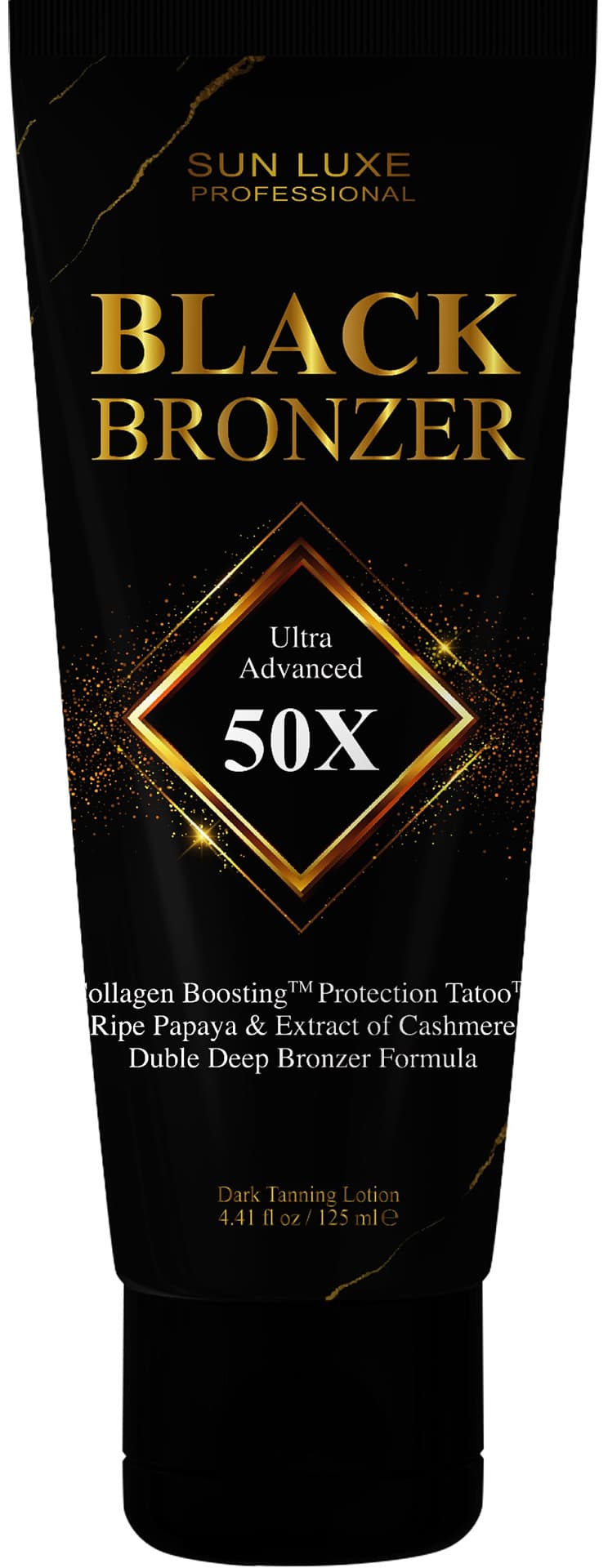 SUN LUXE Лосьон для загара "Black Bronzer" 50х на основе геля Алоэ Вера с ультра черн.бронз. 125 мл.