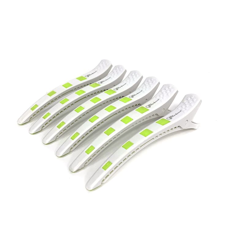 Gera Professional Зажим для волос пластик с силиконовой вставкой, белый, 115 мм, 6шт/уп. - 1 шт.